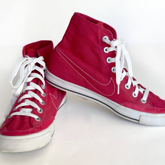 Nike High Top Canvas Unisex Basketball Cross Training Red Shoes Size M 7.5 W 9.5 - Picture 3 of 10